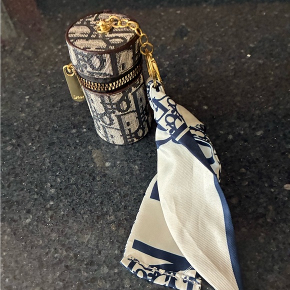 Dior Gold and Blue Monogram Zipper Detail - Picture 1 of 3